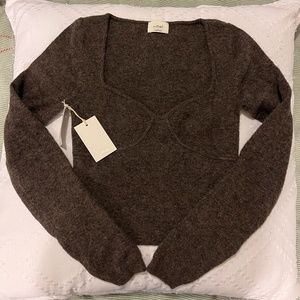 Aritzia Sweetheart Bustier Greer Sweater - Brown